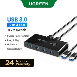 Ugreen USB Interruptor Kvm 3.0 2.0 Para PC Teclado E Mouse Impressora