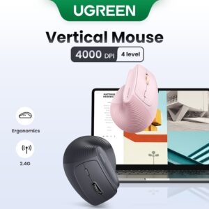 Ugreen Vertical 4000DPI 2.4G Ergonômico Sem Fio Silencioso Clique — Informática