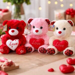 Urso de Pelúcia Ursinho Fofo Bebe 20cm Ursinho Peludo Coração Macio