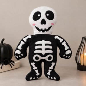 Urso Pelúcia Esqueleto Preto e Branco 25 cm Halloween 1 unidade Rizzo