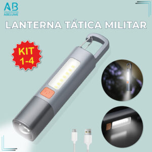 Variação de 1 a 4 itens Lanterna Tática Led Recarregável Com Gancho e