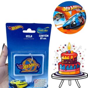 Vela Hot Wheels Festcolor — Brinquedos
