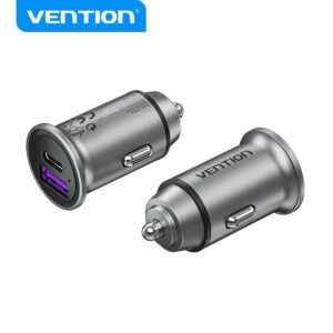 Venção Carregador De Carro Mobil Dual Port 30W Tipo C Usb De — Celulares e Acessórios