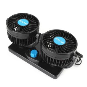 Ventilador Automotivo Duplo Com Ajuste P Carro Caminhão 12v