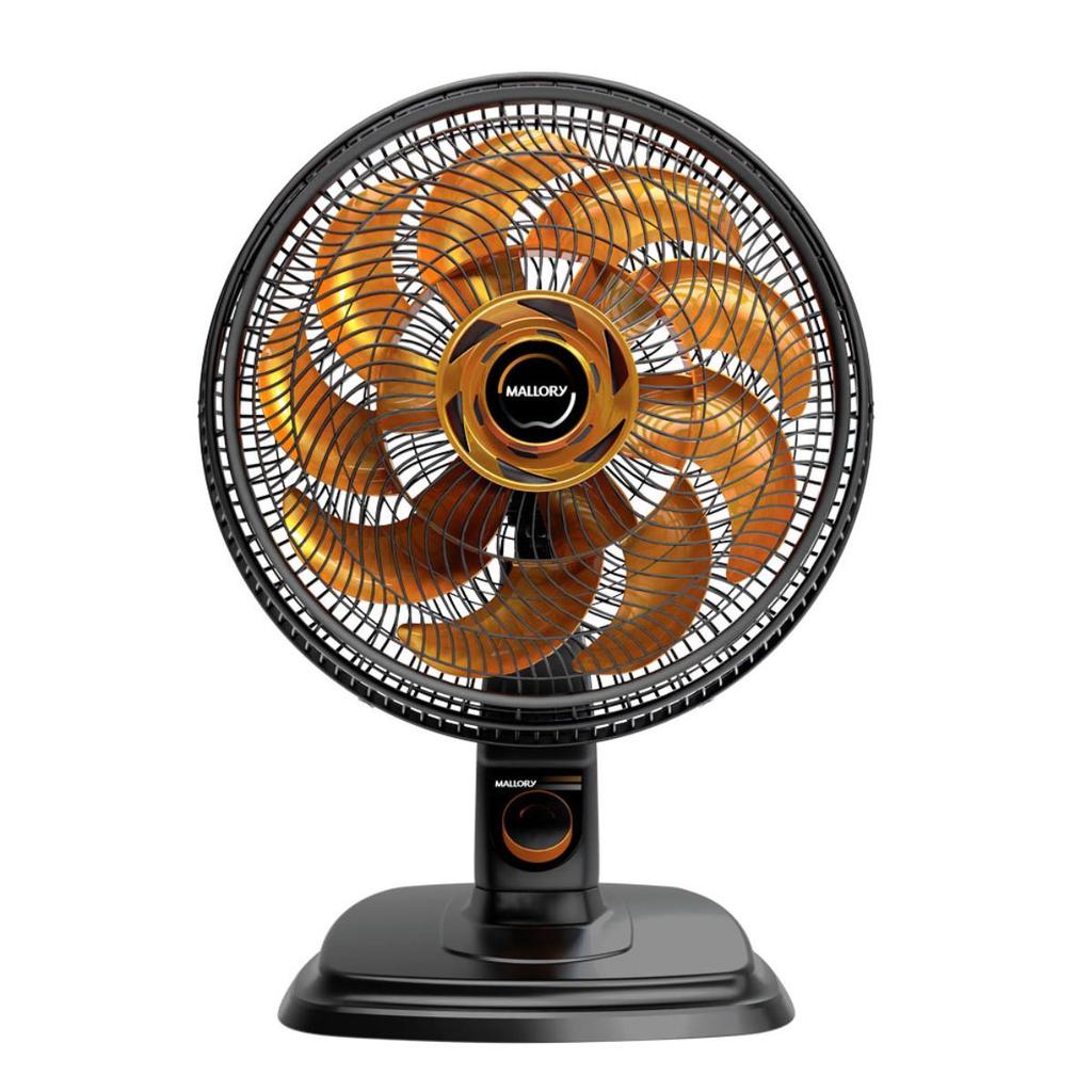 Ventilador de Mesa e Parede Mallory Egeo 40cm 15 Pás 140W Preto