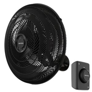 Ventilador de parede 50 cm plástico oscilante preto New Ventisol
