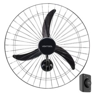 Ventilador de parede 60cm oscilante preto New Ventisol