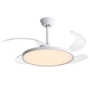 Ventilador De Teto Aliseu Lótus Bivolt Branco Controle Remoto Pás