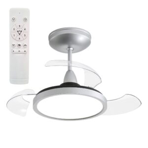 Ventilador De Teto Aliseu Retrátil Mid Prata Bivolt Com Controle