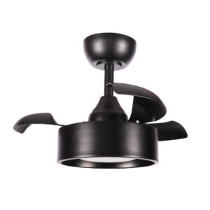 Ventilador De Teto Aliseu Retrátil Tulipa Preto Bivolt Com Controle