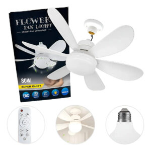 Ventilador De Teto Lâmpada 80w Led Ajustável Bivolt — Ar e Ventilação