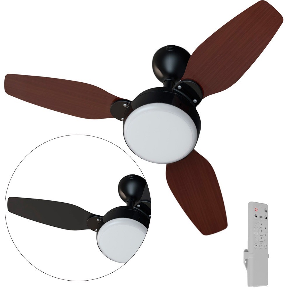 Ventilador de teto Led 3 pás Inverter dupla face com controle remoto — Ar e Ventilação