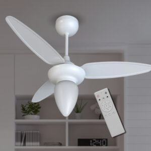 Ventilador de Teto Wind Branco 3 Pás Bivolt Controle Remoto Inverter
