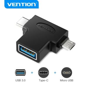 Vention 2 Em 1 Adaptador Otg Tipo C Micro USB Para 3.0 Adequado