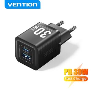 Vention Carregador USB C 20W 30W GaN Tipo+ PD Porta De Carga Rápida