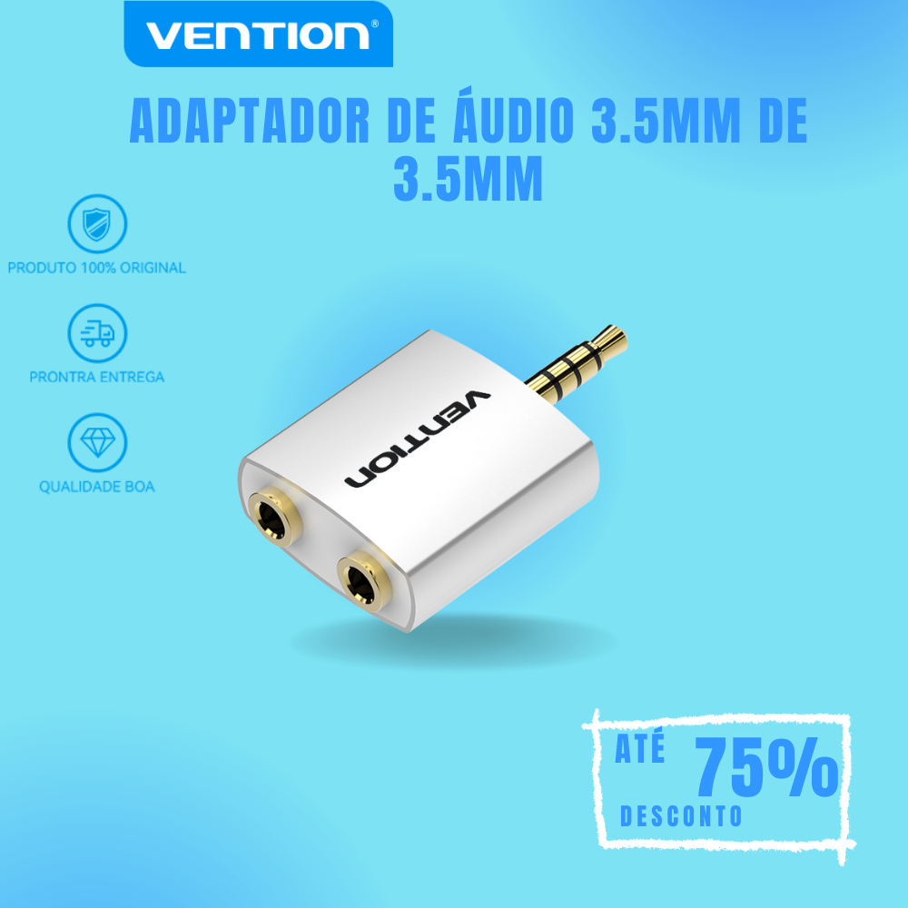 Vention Conector De Fone De Ouvido De 3,5 Mm Com Adaptador De Áudio