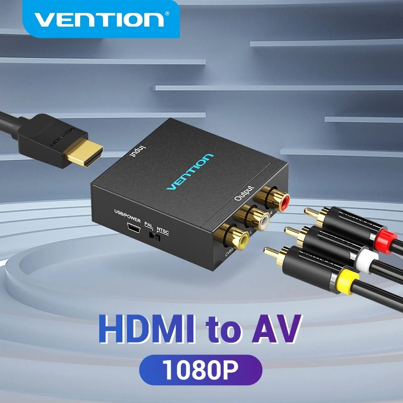 Vention Conversor Hdmi Para Rca 1080P AV 3RCA Cvbs Adaptador De Vídeo — TV e Vídeo