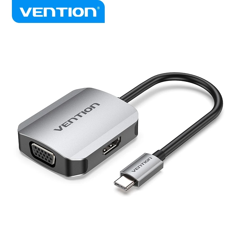 Vention Conversor USB C Para Hdmi Vga 3.0 2 Em 1 4K 1080P Tipo — TV e Vídeo