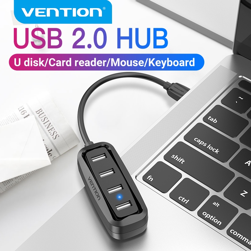Vention Hub USB 2.0 De Alta Velocidade 4 Portas Adaptador Portátil — Informática