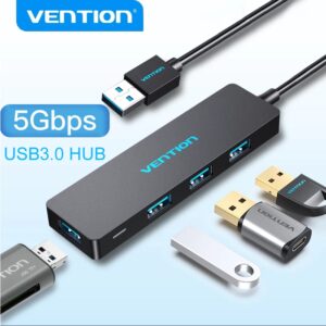 Vention Hub USB 3.0 5 Gbps Compatível Com USB 2.0 1.1 Suporta a