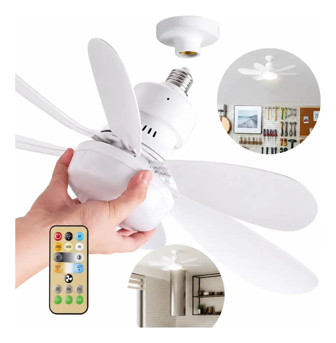 Ventlador de Teto Flower 40W com Luz LED e Controle Remoto — Ar e Ventilação