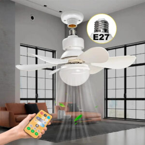 Ventlador De Teto Silencioso De 3 Modos com Lâmpada Controle Branco — Ar e Ventilação
