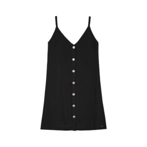 Vestido Feminino Curto Botões Frontais Marialícia Preto