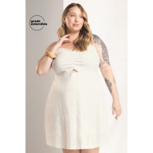 Vestido Feminino Em Algodão Marialícia Bege — Moda Feminina