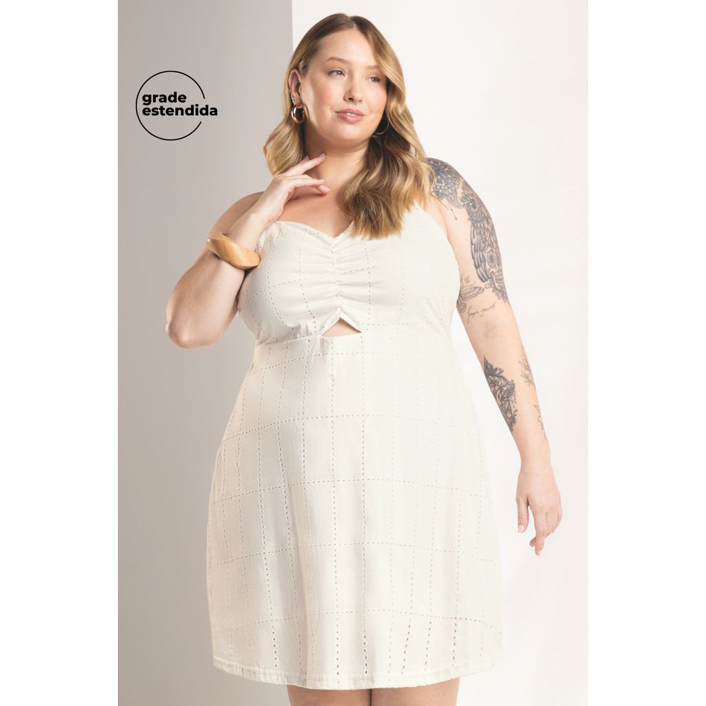 Vestido Feminino Em Algodão Marialícia Bege — Moda Feminina