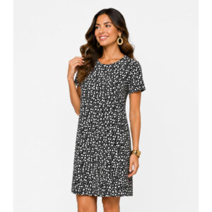 Vestido Feminino Estampado Select Preto