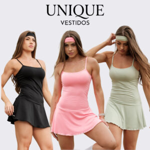 Vestido Saia Beach Tennis Academia Zero Transparência Tiara Unique