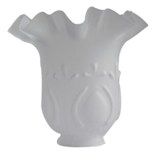 Vidro Tulipa Rei Fosco Lustre Luminária Abajur Bocal 5,5cm Cor branco — Decoração
