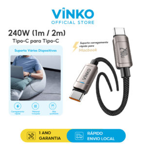 Vinko Cabo Usb C Tipo C 240w Para Celular Tablets Notebook 1m 2m — Informática