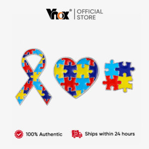 Vnox 3 Peças Autismo Pin Colorido Tea Quebra-Cabeça Fita Broche