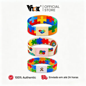 Vnox Pulseira Autismo Para Crianças Colorida Quebra-Cabeça Elástica — Brinquedos