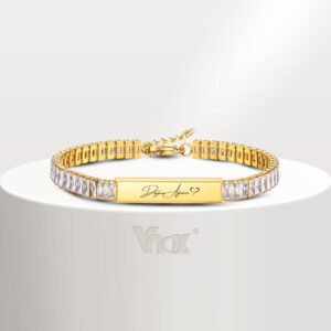 Vnox Zircon Pulseira De Tênis Cúbico Sem Engrave Para Menina Feminina