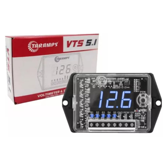 Voltimetro Novo Taramps Digital 5 Saídas Sequenciador Vts 5.1 — Som Automotivo