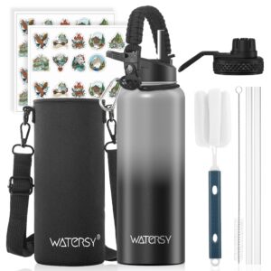 Watersy 1200ml 40 Oz Garrafa Térmica liso espacial Quente Frio Com — Cozinha e Utensílios