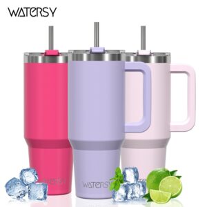 Watersy Copo garrafa Térmica Inox 591ml Parede Dupla tampa Canudo — Cozinha e Utensílios