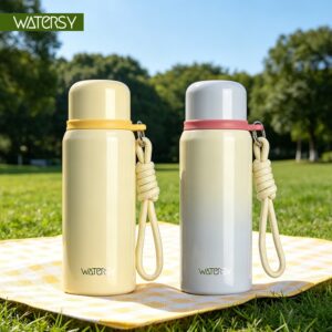 Watersy kit 2 500ml Garrafa Térmica liso espacial Quente Frio Com