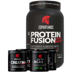 Whey Protein Fusion Isolate 1,8kg 2x Creatina 2x Bcaa Espartanos