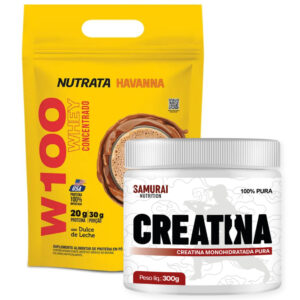 Whey W100 Nutrata Refill 900g 100% Concentrado Creatina Pura 300g