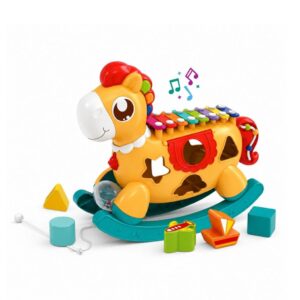 Xilofone Musical Pônei Balanço Peças Encaixar Brinquedo Educativo