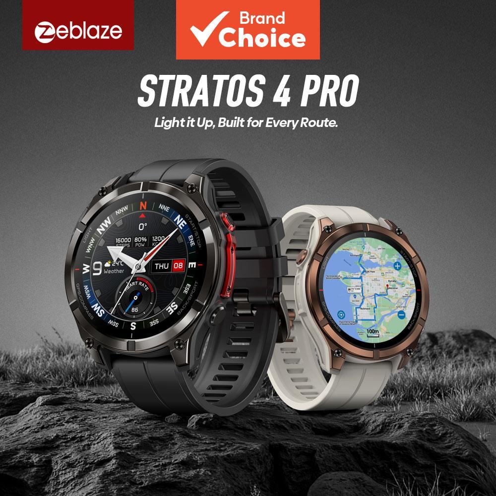 Zeblaze Stratos 4 Pro: Relógio inteligente robusto com mapas — Relógios e Óculos